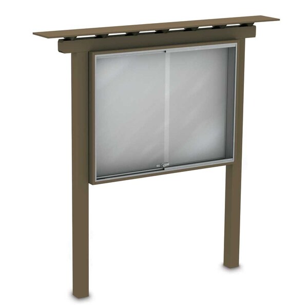 Sliding Door Indoor Enclosed Corkboard, 4, UV9025ACSH-SATIN-CLOUD